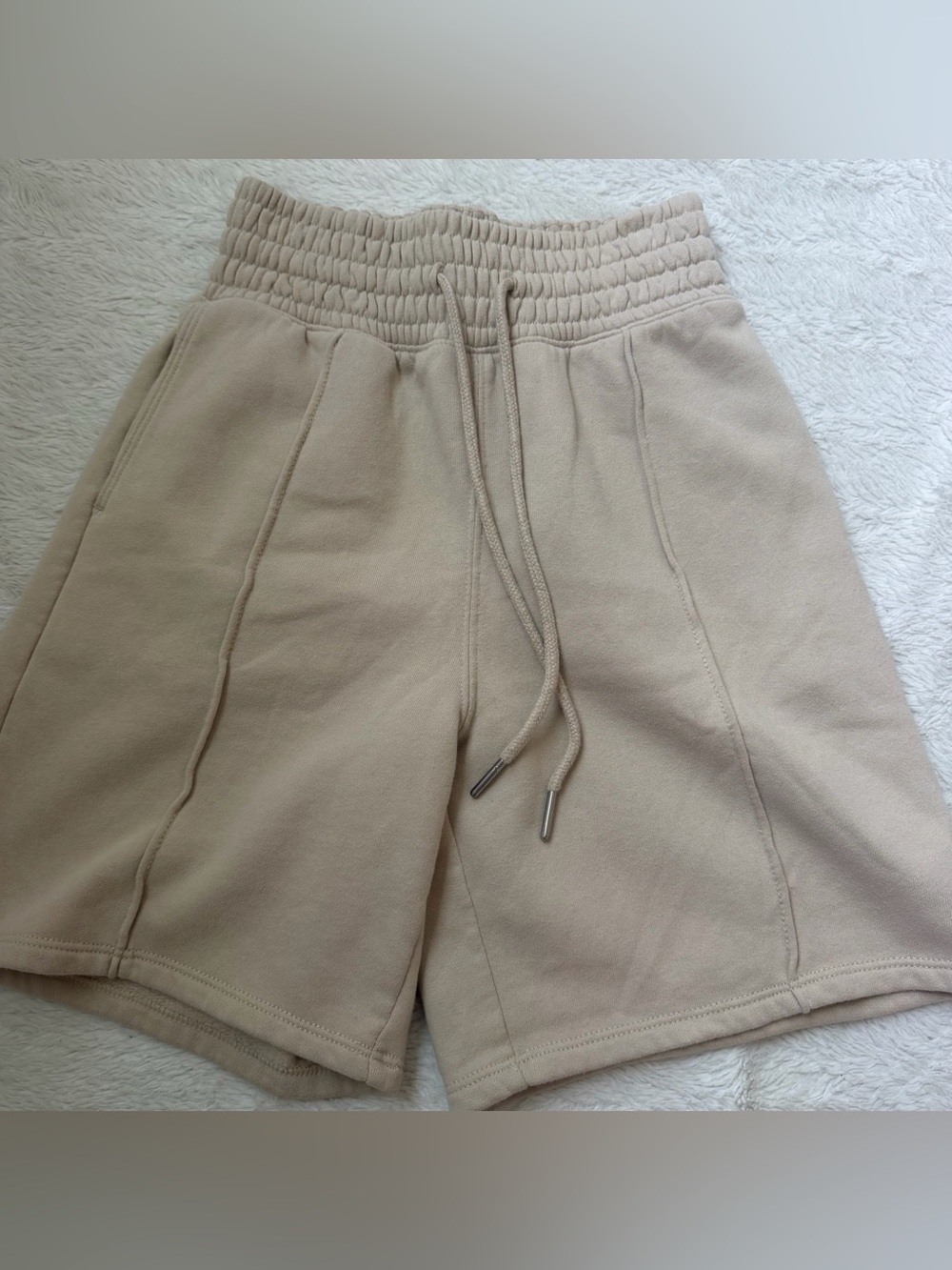 Abercrombie and Fitch Womens High Waisted Sweat Shorts Beige Size XXS